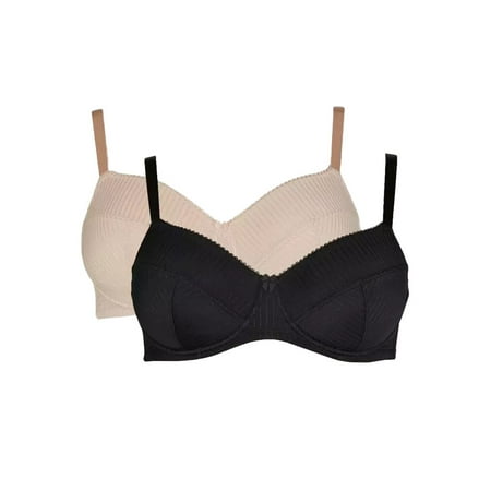 Gorgeous Womens Stripe Jacquard Bra (Pack of 2)