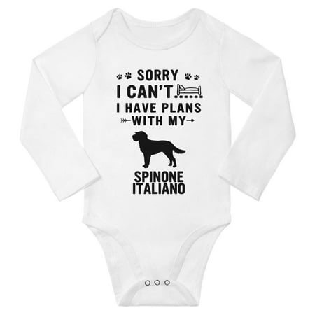 Sorry I Can t I Have Plans With My Spinone Italiano Baby Long Sleeve Jumpsuits (White 6-12 Months)
Sorry I Can t I Have Plans With My Spinone Italiano Baby Long Sleeve Jumpsuits (White 6-12 Months)