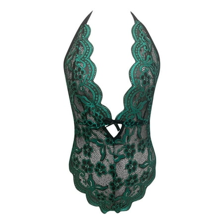 Quealent Lingerie For Women Lace Garter Lingerie Set with Removable Choker Teddy Strappy Bra and Panty Set Green S
Quealent Lingerie For Women Lace Garter Lingerie Set with Removable Choker Teddy Strappy Bra and Panty Set Green S