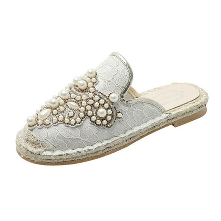 House Slippers for Women Sandals Womens Pearl Solid Flat Heels Peep Toe Sandals Shoes
House Slippers for Women Sandals Womens Pearl Solid Flat Heels Peep Toe Sandals Shoes