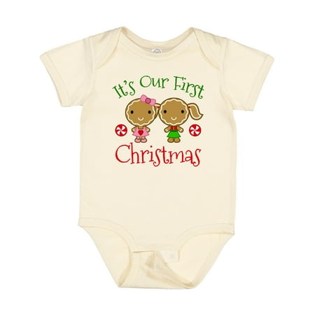 Inktastic Twins 1st Christmas Gingerbread Girls Gift Baby Girl Bodysuit