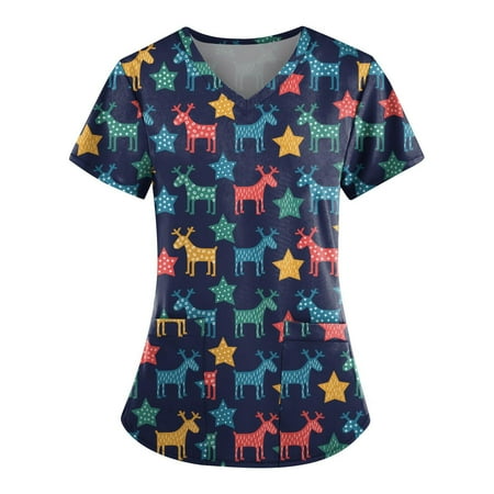 Womens Tops Corset Tops for Women Women s Trendy Short Sleeve V-Neck Tops Working Uniform Christmas Printed with Pocket Blouse Tops White Long Sleeve Shirts for Women Valentine Shirts Blue 2XL
Womens Tops Corset Tops for Women Women s Trendy Short Sleeve V-Neck Tops Working Uniform Christmas Printed with Pocket Blouse Tops White Long Sleeve Shirts for Women Valentine Shirts Blue 2XL