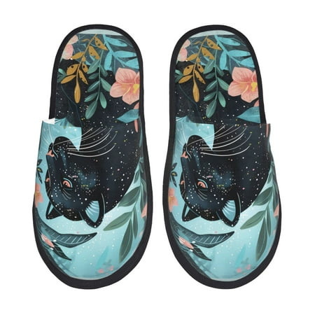 Qokaie Black Panther Floral Illustration Print Fuzzy Slippers for Women – Soft Plush Indoor Slippers with EVA Sole Cozy and Comfortable for Home and Travel-Large
Qokaie Black Panther Floral Illustration Print Fuzzy Slippers for Women – Soft Plush Indoor Slippers with EVA Sole Cozy and Comfortable for Home and Travel-Large