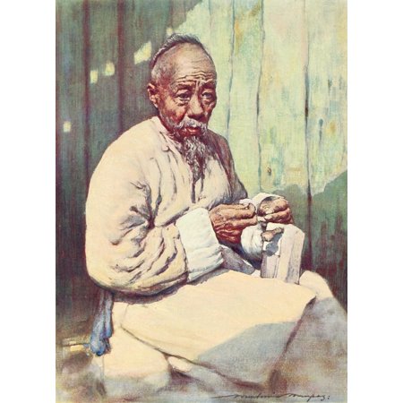 China 1909 A Shoemaker Stretched Canvas - Mortimer Menpes (18 x 24)