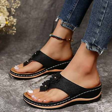 ASWMXR Faux Leather Flip Flops with Low Heel Open Toe Solid Color Slip-on Slides for Women
ASWMXR Faux Leather Flip Flops with Low Heel Open Toe Solid Color Slip-on Slides for Women