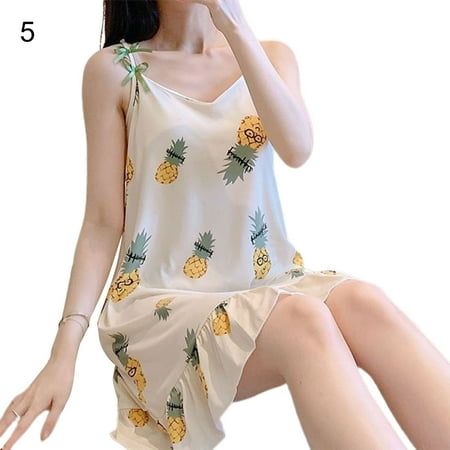 YMH Bow Cartoon Print Sweet Nightgown Soft V-neck Sling Loose Girl Sleepshirt Pajama Dress
YMH Bow Cartoon Print Sweet Nightgown Soft V-neck Sling Loose Girl Sleepshirt Pajama Dress