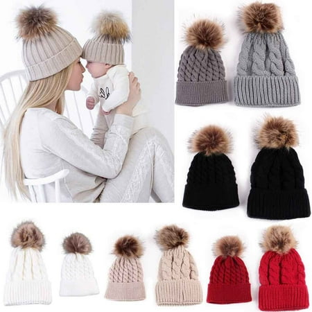 BuleStore Follure Mom And Baby Knitting Keep Warm Hat