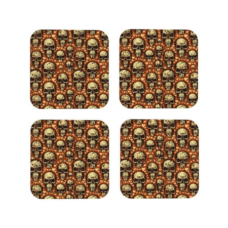 Yiaed Skulls And Hearts Print Leather Coasters for Drinks - Cup Coasters Coffee Table Kitchen Table Bar Home & Office Gifts Handmade Drink Coasters-Square
Yiaed Skulls And Hearts Print Leather Coasters for Drinks - Cup Coasters Coffee Table Kitchen Table Bar Home & Office Gifts Handmade Drink Coasters-Square