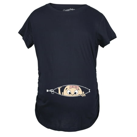 Maternity Baby Girl Peeking Pink Bow New Baby Announcement Pregnancy T shirt (Navy) - M
Maternity Baby Girl Peeking Pink Bow New Baby Announcement Pregnancy T shirt (Navy) - M