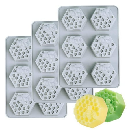 GGTHE 3-Pack 6 Cavities Bee Honeycomb Silicone Soap Molds Flexible Baking Ice Square Tray Easy Release
GGTHE 3-Pack 6 Cavities Bee Honeycomb Silicone Soap Molds Flexible Baking Ice Square Tray Easy Release
