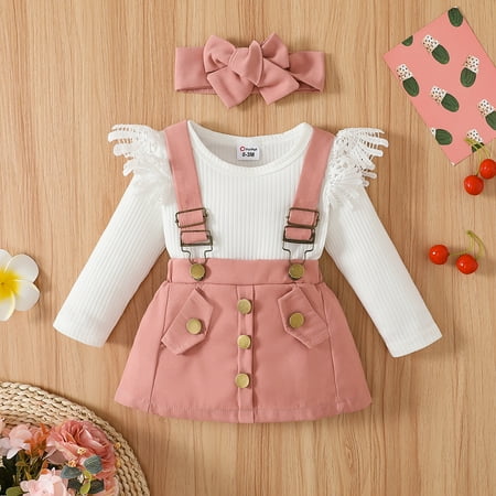 PatPat Infant Baby Girl Flutter Sleeve Knit Romper Top Suspender Skirt Headband Outfits Set 3pcs Cute Overalls Dress Newborn Fall Clothes Set 0-18month
PatPat Infant Baby Girl Flutter Sleeve Knit Romper Top Suspender Skirt Headband Outfits Set 3pcs Cute Overalls Dress Newborn Fall Clothes Set 0-18month