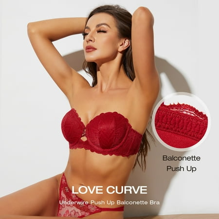 Deyllo Women s Sexy Lace Push Up Padded Multiway Underwire Strapless Bra Wine Red 32B
Deyllo Women s Sexy Lace Push Up Padded Multiway Underwire Strapless Bra Wine Red 32B