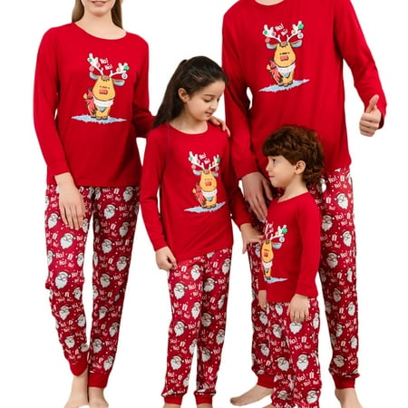 Sunisery Christmas Pajamas for family Elk Print Long Sleeve Tops and Stretch Casual Santa Print Pants Sleepwear
Sunisery Christmas Pajamas for family Elk Print Long Sleeve Tops and Stretch Casual Santa Print Pants Sleepwear