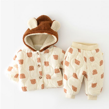 PUIYRBS New Winter Baby Set Baby Cartoon Printed Bear Head Hooded Quilted Cotton Two-Piece Set
PUIYRBS New Winter Baby Set Baby Cartoon Printed Bear Head Hooded Quilted Cotton Two-Piece Set