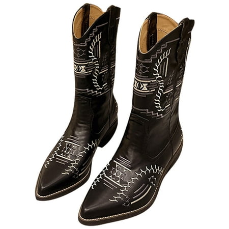 Colisha Womens Casual Pointed Toe Mid Calf Boot Riding Vintage Western Cowgirl Boots Chunky Heel Shoes Black 5
Colisha Womens Casual Pointed Toe Mid Calf Boot Riding Vintage Western Cowgirl Boots Chunky Heel Shoes Black 5