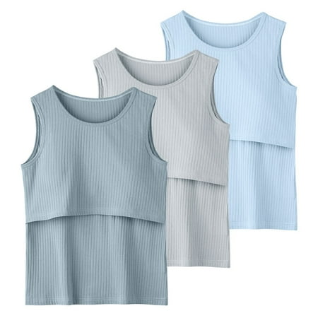 Valcatch 3 Pack Women s Sleeveless Maternity Nursing Tank Tops Breastfeeding Shirts