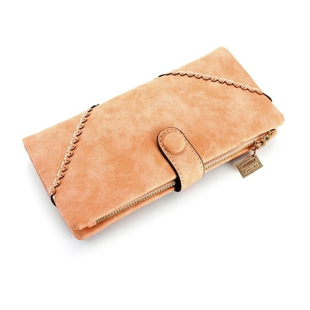 New Fashion Lady Button Women Long Leather Wallet Pocket Purse Clutch Card Holder Handbag Bag (Mother's Day Gift for Mom) - Pink