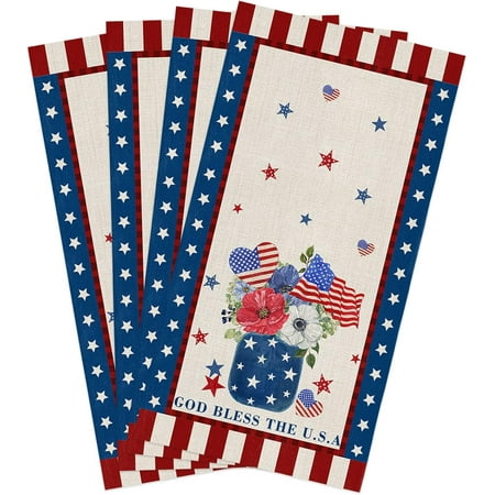 Independence Day Kitchen Towels Set of 4 Absorbent Dish Towel for Kitchen Microfiber Hand Dish Cloths for Drying and Cleaning Reusable Cleaning Cloths 18x28in USA Flag Poppy Flower
Independence Day Kitchen Towels Set of 4 Absorbent Dish Towel for Kitchen Microfiber Hand Dish Cloths for Drying and Cleaning Reusable Cleaning Cloths 18x28in USA Flag Poppy Flower
