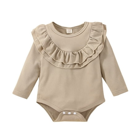 Baby Girl Ruffle Romper Long Sleeve Ribbed Solid Color Onesie Bodysuit Fall Playsuit Infant Cute Romper Girl
Baby Girl Ruffle Romper Long Sleeve Ribbed Solid Color Onesie Bodysuit Fall Playsuit Infant Cute Romper Girl