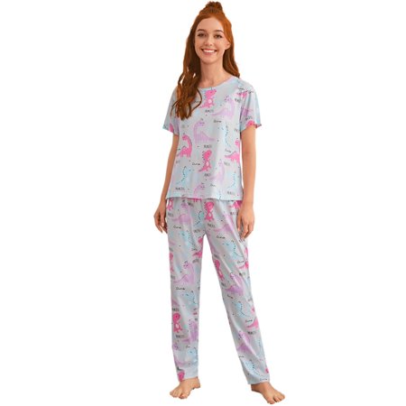 FEREMO Women s Sleepwear Classic Pajamas Shirts Suit Lovely Print Short Sleeve Shirt and Pants
FEREMO Women s Sleepwear Classic Pajamas Shirts Suit Lovely Print Short Sleeve Shirt and Pants