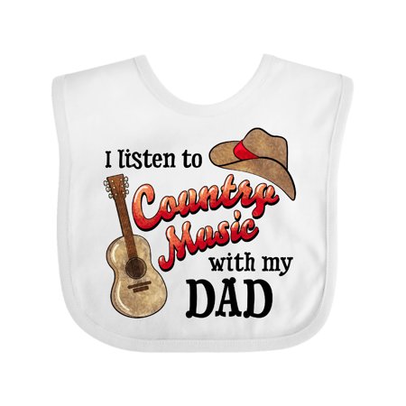 Inktastic I Listen to Country Music with my Dad Guitar and Hat Gift Baby Boy or Baby Girl Bib 
Inktastic I Listen to Country Music with my Dad Guitar and Hat Gift Baby Boy or Baby Girl Bib