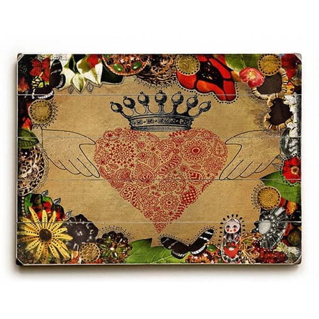 ArteHouse Decorative Wood Sign "The Claddagh" by Artist Jenndalyn, 9" x 12", Solid Wood