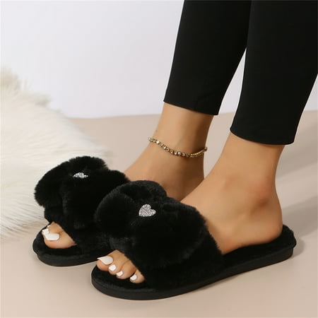 Daznico Slippers for Women Ladies Fashion Solid Color Plush Rhinestone Love Bow Decoration Open Toe Flat Casual Cotton Slippers Womens Slippers House Slippers for Woman(Color:Black Size:8)
Daznico Slippers for Women Ladies Fashion Solid Color Plush Rhinestone Love Bow Decoration Open Toe Flat Casual Cotton Slippers Womens Slippers House Slippers for Woman(Color:Black Size:8)