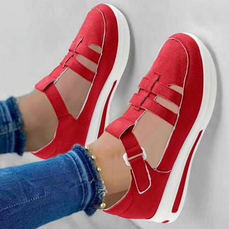 XIAQUJ Ladies Fashion Solid Color Hollowed Out Flock Hook Loop Thick Sole Casual Sports Shoes Women s Fashion Sneakers Red 6.5(37)
XIAQUJ Ladies Fashion Solid Color Hollowed Out Flock Hook Loop Thick Sole Casual Sports Shoes Women s Fashion Sneakers Red 6.5(37)
