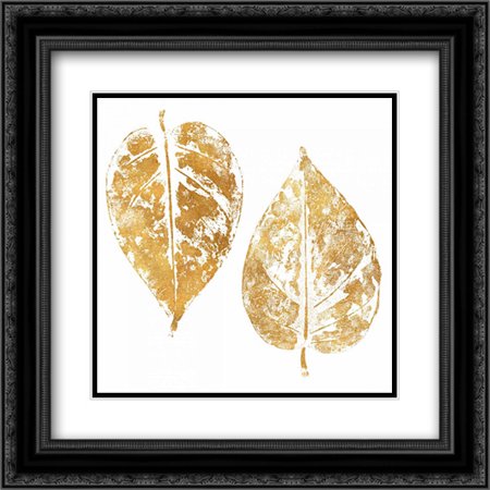 Gold Otono II 2x Matted 20x20 Black Ornate Framed Art Print by Pinto, Patricia