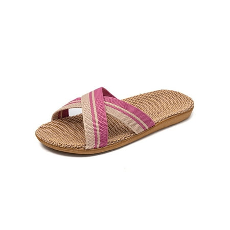Daeful Women Men Flat Sandals Summer Slides Beach Slide Sandal Indoor Outdoor Casual Cross Strap Linen Shoes Pink C 6-7
Daeful Women Men Flat Sandals Summer Slides Beach Slide Sandal Indoor Outdoor Casual Cross Strap Linen Shoes Pink C 6-7