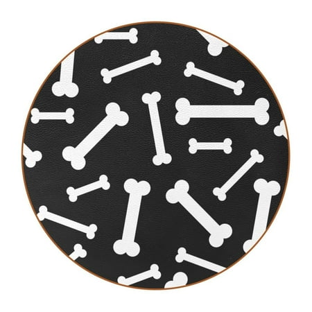 OWNTA White Bone Pattern Black Background Pattern Premium Microfiber Leather Round Coasters (6PCS) - 11x11 cm/4.3x4.3 in - Durable & Stylish Cup Mat Set
OWNTA White Bone Pattern Black Background Pattern Premium Microfiber Leather Round Coasters (6PCS) - 11x11 cm/4.3x4.3 in - Durable & Stylish Cup Mat Set