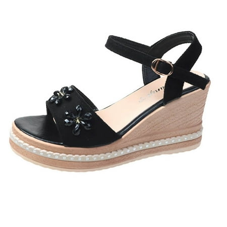 GNEIKDEING Ladies Shoes Wedge Heel Fish Mouth Breathable Buckle Strap Rhinestone Flowers Sandals Gift on Clearance
GNEIKDEING Ladies Shoes Wedge Heel Fish Mouth Breathable Buckle Strap Rhinestone Flowers Sandals Gift on Clearance