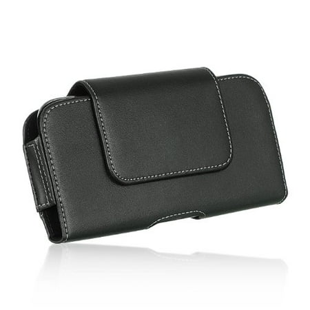 [해외] EpicDealz Samsung S6 G920 ~ EXTRA LARGE Horizontal Leather Pouch Carrying Case Holster Belt Clip Magnetic Closure Fits - Swivel Black