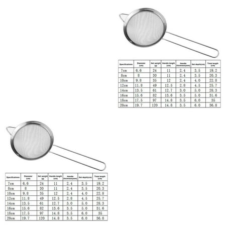 2pcs Fine Mesh Strainer for Kitchen Stainless Steel Tea Colander Long Handle Food Sifter Flour Sieve Baking Tool 20cm
2pcs Fine Mesh Strainer for Kitchen Stainless Steel Tea Colander Long Handle Food Sifter Flour Sieve Baking Tool 20cm