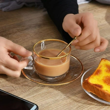 WYJ Glass Phnom Coffee Cup Home Glass Set With Spoon Dish Mug Teacup (Color : Transparent coffee cup Size : One cup one spoon one dish)-0614
WYJ Glass Phnom Coffee Cup Home Glass Set With Spoon Dish Mug Teacup (Color : Transparent coffee cup Size : One cup one spoon one dish)-0614