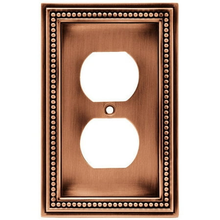 Liberty Hardware 64400 Switch Plates Beaded Accessory Single ;Tumbled Antique Brass