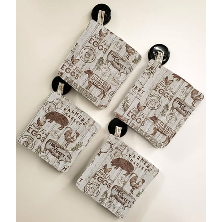 Farmers Market Pot Holders (Set of 2) by Penny s Needful Things