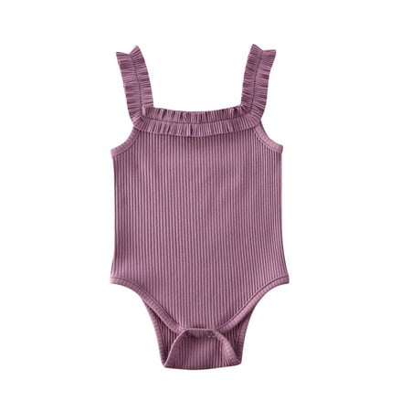 Infant Baby Girls Boys Clothes Sleeveless Romper Solid Ruffle Halter Jumpsuit Cotton One-Piece Bodysuit Summer Outfit
Infant Baby Girls Boys Clothes Sleeveless Romper Solid Ruffle Halter Jumpsuit Cotton One-Piece Bodysuit Summer Outfit