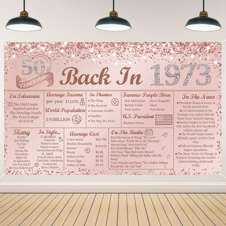 Vlipoeasn 50th Birthday Decorations for Women Rose Gold Glitter Back in 1973 Birthday Backdrop Bann
Vlipoeasn 50th Birthday Decorations for Women Rose Gold Glitter Back in 1973 Birthday Backdrop Bann