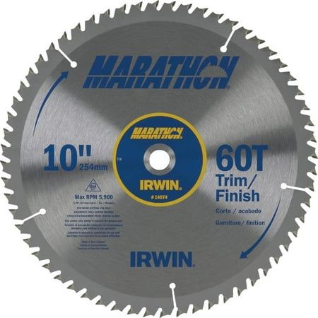 Irwin-Irwin Marathon 10 In. 60-Tooth Trim/Finish Circular Saw Blade