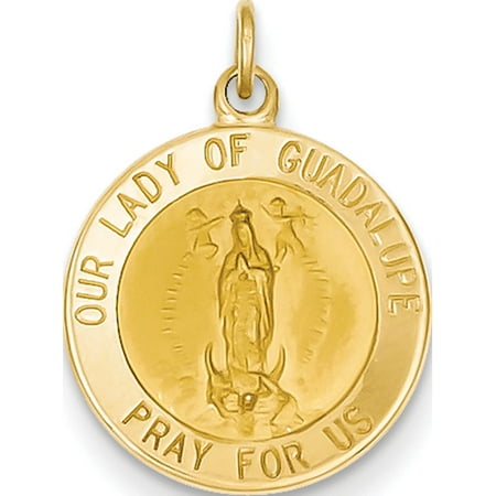Leslies Fine Jewelry Designer 14k Yellow Gold Our Lady Of Guadalupe Medal (15x21mm) Pendant Gift