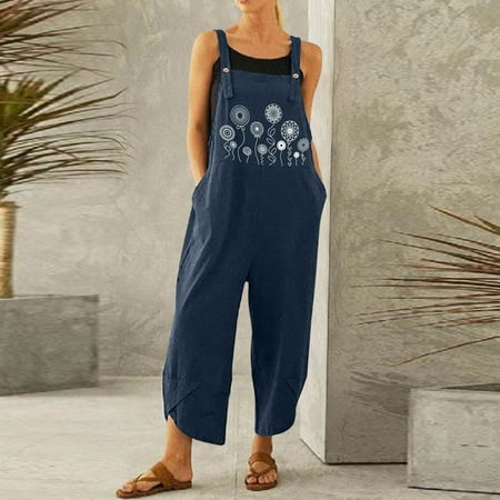 Voncos Overalls for Women Spring Summer 2023- Button Printed Relaxed Fit Camisole Casual Fashion Jumpsuits Rompers Navy 12
Voncos Overalls for Women Spring Summer 2023- Button Printed Relaxed Fit Camisole Casual Fashion Jumpsuits Rompers Navy 12