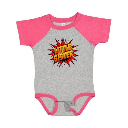 Inktastic Little Sister Super Hero Gift Baby Girl Bodysuit