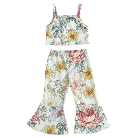 Canrulo 2PCS Kids Toddler Girl Sleeveless Floral Print Crop Tank Tops + Flare Pants Set White Yellow 2-3 Years
Canrulo 2PCS Kids Toddler Girl Sleeveless Floral Print Crop Tank Tops + Flare Pants Set White Yellow 2-3 Years