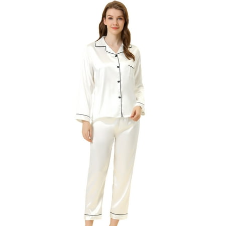 Unique Bargains Women s Satin 2pc Loungewear Button Down Silky Pajama Sleepwear Sets
Unique Bargains Women s Satin 2pc Loungewear Button Down Silky Pajama Sleepwear Sets