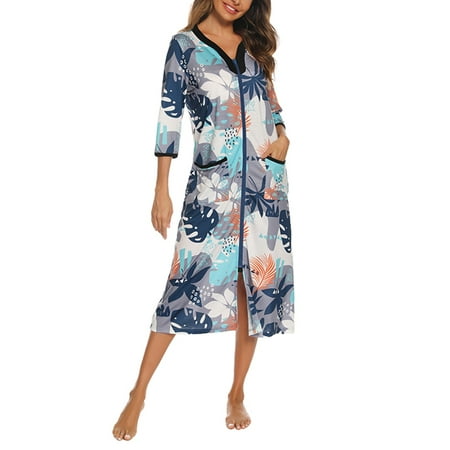 Glookwis Women V Neck Bathrobe Soft Pajamas Nightwear Split Robe 3/4 Sleeve With Pockets Nightgowns Robes Grey M
Glookwis Women V Neck Bathrobe Soft Pajamas Nightwear Split Robe 3/4 Sleeve With Pockets Nightgowns Robes Grey M
