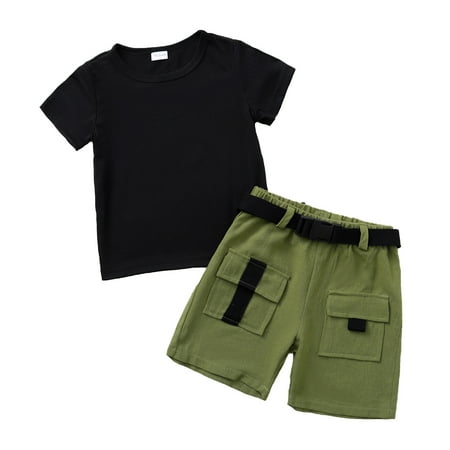 Kucnuzki 3T Toddler Boy Summer Outfits Shorts Sets 4T Short Sleeve Solid Color Casual Cozy Tops Elastic Cozy Shorts 2PCS Set Black
Kucnuzki 3T Toddler Boy Summer Outfits Shorts Sets 4T Short Sleeve Solid Color Casual Cozy Tops Elastic Cozy Shorts 2PCS Set Black