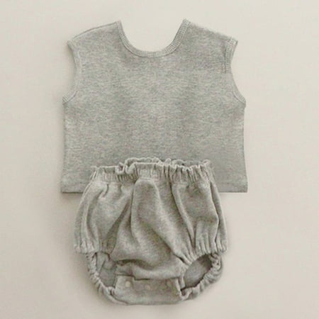 nsendm Newborn Infant Baby Girls Boys Summer Autumn Solid Cotton Sleeveless Short Pants Tshirt Boys Clothes Size 5 Summer Childrenscostume Grey 12-18 Months 
nsendm Newborn Infant Baby Girls Boys Summer Autumn Solid Cotton Sleeveless Short Pants Tshirt Boys Clothes Size 5 Summer Childrenscostume Grey 12-18 Months