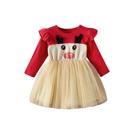 Toddler Kids Girls Christmas Dress Cartoon Deer Patchwork Fly Long Sleeve Dress Princess Layered Tulle Tutu Dress
Toddler Kids Girls Christmas Dress Cartoon Deer Patchwork Fly Long Sleeve Dress Princess Layered Tulle Tutu Dress