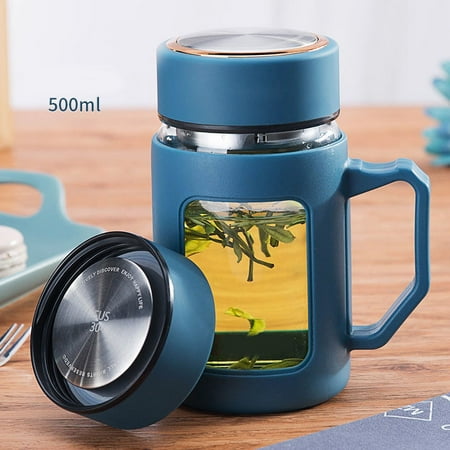 Glass Cup with Handle Filter Lid Men Women Crush-resistant Tea Cup Office Cups Large Capacity Blue
Glass Cup with Handle Filter Lid Men Women Crush-resistant Tea Cup Office Cups Large Capacity Blue